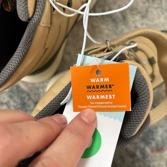 Cat & Jack Kids 10 Noah Winter High Cut Snow Boots Lace Up Tan Warm Boys Girls - Picture 8 of 8